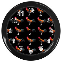 Background Pattern Chicken Fowl Wall Clocks (black) by BangZart