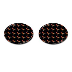 Background Pattern Chicken Fowl Cufflinks (oval) by BangZart