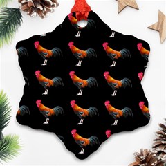 Background Pattern Chicken Fowl Ornament (snowflake) by BangZart