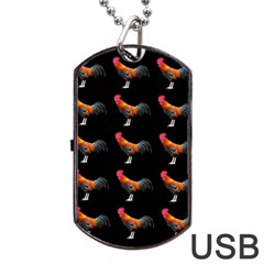 Background Pattern Chicken Fowl Dog Tag Usb Flash (one Side) by BangZart