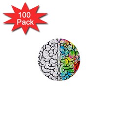 Brain Mind Psychology Idea Hearts 1  Mini Buttons (100 Pack)  by BangZart