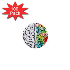 Brain Mind Psychology Idea Hearts 1  Mini Magnets (100 Pack)  by BangZart