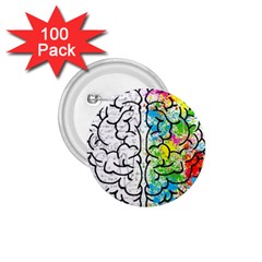 Brain Mind Psychology Idea Hearts 1 75  Buttons (100 Pack)  by BangZart