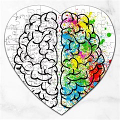 Brain Mind Psychology Idea Hearts Jigsaw Puzzle (heart) by BangZart