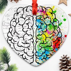 Brain Mind Psychology Idea Hearts Heart Ornament (two Sides) by BangZart