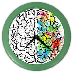 Brain Mind Psychology Idea Hearts Color Wall Clocks by BangZart