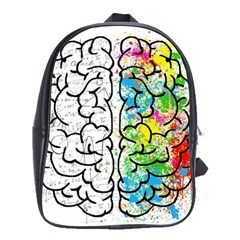 Brain Mind Psychology Idea Hearts School Bag (large) by BangZart