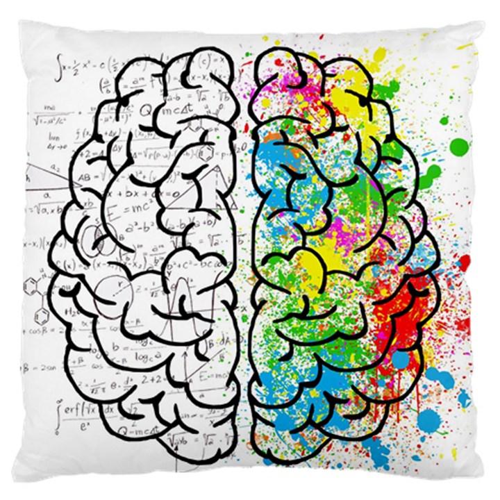 Brain Mind Psychology Idea Hearts Large Flano Cushion Case (One Side)