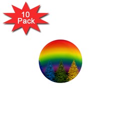 Christmas Colorful Rainbow Colors 1  Mini Magnet (10 Pack)  by BangZart