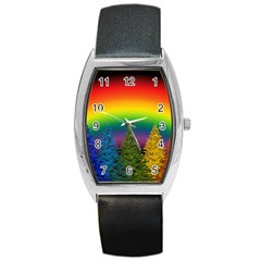 Christmas Colorful Rainbow Colors Barrel Style Metal Watch by BangZart