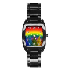 Christmas Colorful Rainbow Colors Stainless Steel Barrel Watch by BangZart