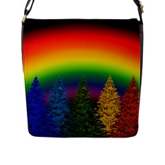 Christmas Colorful Rainbow Colors Flap Messenger Bag (l) 