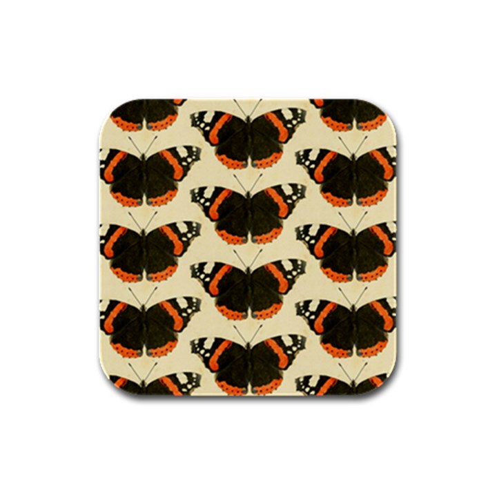 Butterfly Butterflies Insects Rubber Square Coaster (4 pack) 