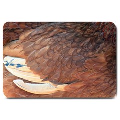 Feather Chicken Close Up Red Large Doormat  by BangZart