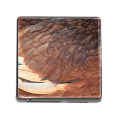 Feather Chicken Close Up Red Memory Card Reader (square) by BangZart