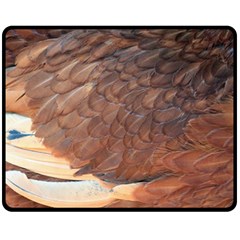 Feather Chicken Close Up Red Double Sided Fleece Blanket (medium)  by BangZart