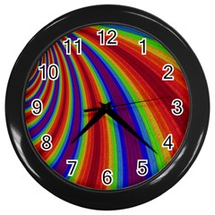 Abstract Pattern Lines Wave Wall Clocks (Black)