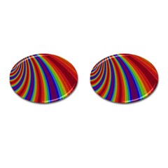 Abstract Pattern Lines Wave Cufflinks (Oval)