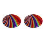 Abstract Pattern Lines Wave Cufflinks (Oval) Front(Pair)