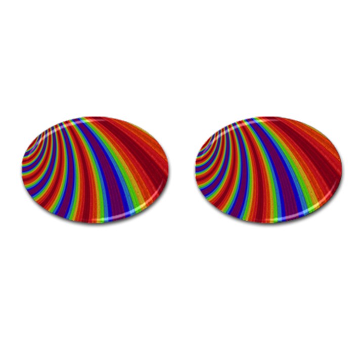 Abstract Pattern Lines Wave Cufflinks (Oval)