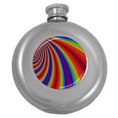 Abstract Pattern Lines Wave Round Hip Flask (5 Oz) by BangZart