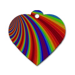 Abstract Pattern Lines Wave Dog Tag Heart (Two Sides)