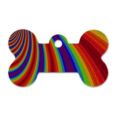 Abstract Pattern Lines Wave Dog Tag Bone (One Side)