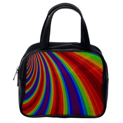 Abstract Pattern Lines Wave Classic Handbags (One Side)