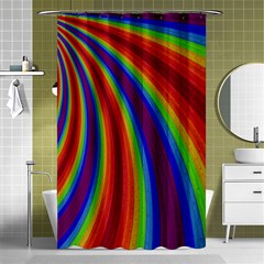 Abstract Pattern Lines Wave Shower Curtain 48  x 72  (Small) 