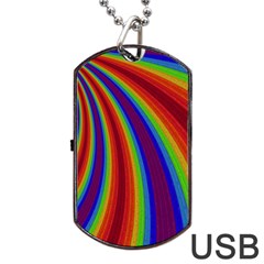 Abstract Pattern Lines Wave Dog Tag USB Flash (One Side)