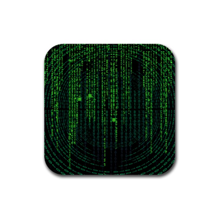 Matrix Communication Software Pc Rubber Square Coaster (4 pack) 