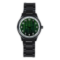 Matrix Communication Software Pc Stainless Steel Round Watch by BangZart