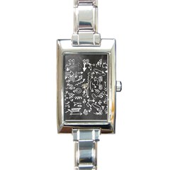 Arrows Board School Blackboard Rectangle Italian Charm Watch by BangZart