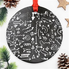 Arrows Board School Blackboard Ornament (round) by BangZart