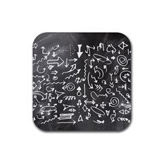 Arrows Board School Blackboard Rubber Coaster (square)  by BangZart