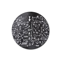 Arrows Board School Blackboard Rubber Coaster (round)  by BangZart