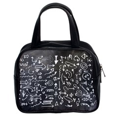 Arrows Board School Blackboard Classic Handbags (2 Sides) by BangZart