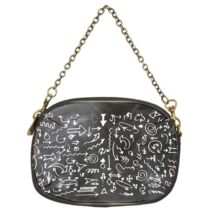 Arrows Board School Blackboard Chain Purses (Two Sides) 