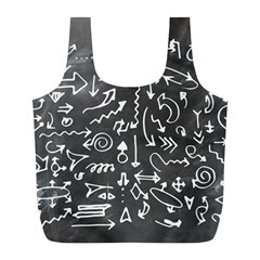 Arrows Board School Blackboard Full Print Recycle Bags (l)  by BangZart