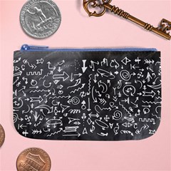 Arrows Board School Blackboard Large Coin Purse by BangZart