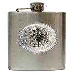 Snow Snowfall New Year S Day Hip Flask (6 oz) Front