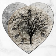 Snow Snowfall New Year S Day Jigsaw Puzzle (heart) by BangZart