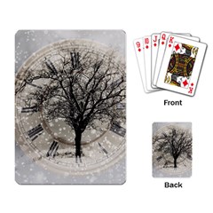 Snow Snowfall New Year S Day Playing Card by BangZart