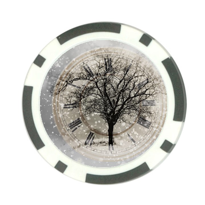 Snow Snowfall New Year S Day Poker Chip Card Guard (10 pack)