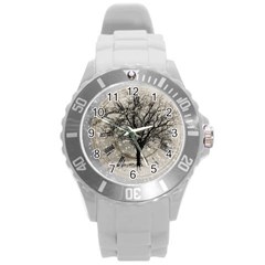 Snow Snowfall New Year S Day Round Plastic Sport Watch (l) by BangZart