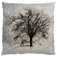 Snow Snowfall New Year S Day Large Flano Cushion Case (two Sides) by BangZart