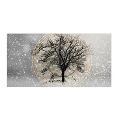 Snow Snowfall New Year S Day Satin Wrap by BangZart