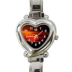 Tree Series Sun Orange Sunset Heart Italian Charm Watch by BangZart