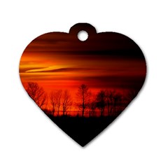 Tree Series Sun Orange Sunset Dog Tag Heart (one Side)