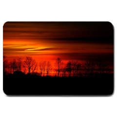 Tree Series Sun Orange Sunset Large Doormat  by BangZart